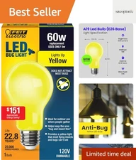 A19 Outdoor LED Bug Light, 60-Watt Equivalent, Non-Dimmable LED Light Bulb, E...
