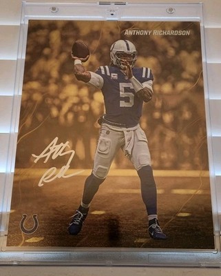 Anthony Richardson 2024 Under Wraps Emanate On Plaque Auto Gold 34/50 Vikings