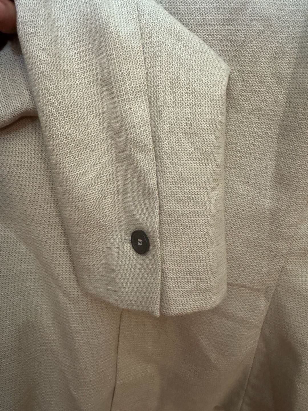 Zara Beige Textured Single Button Blazer, Women's… - image 4