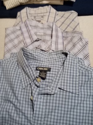 Lot Of 3 Mixed Brands Button Up  Mens Shirts 2 L. Sleeve   1 Short Size  Lge NWT
