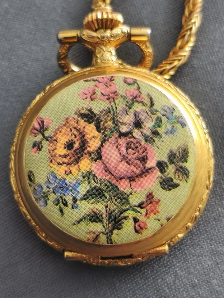 Emka Geneve SWISS Damenuhr mit Deckel Rosendekor - Bild 2 von 4