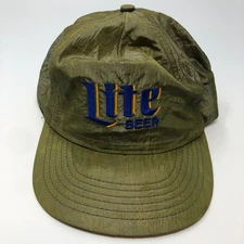Vintage Miller Lite Green Snapback Hat Cap Beer Satin?