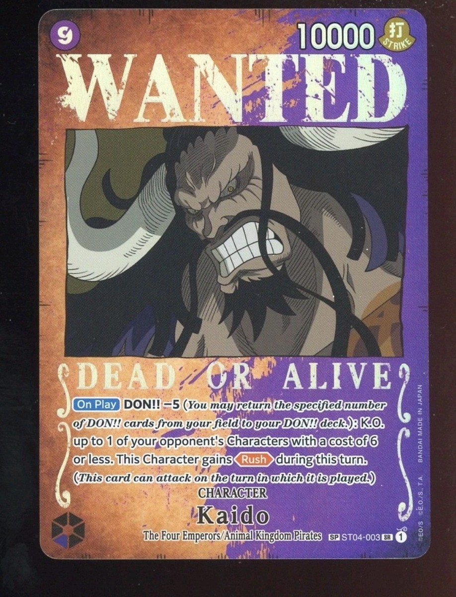 One Piece English ST04-003 Kaido Wanted Poster SP Alternate Art SR