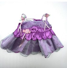 Build A Bear Purple Blue Pink Bow Rose Fairy Dress Ruffle Scallop Clothes Outfit