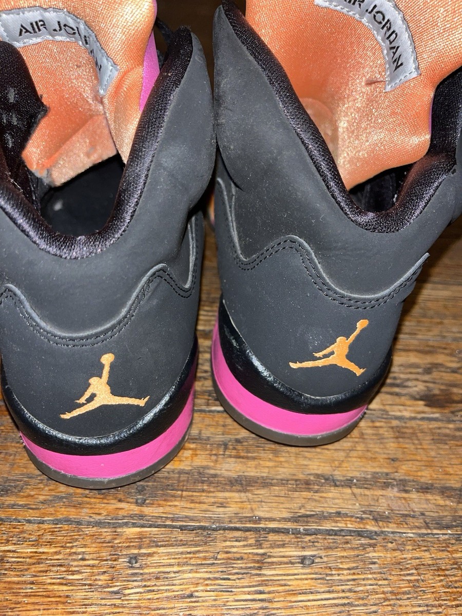 Air Jordan 5 Retro Floridian Black Citrus Fusion Pink 6Y  display picture 3