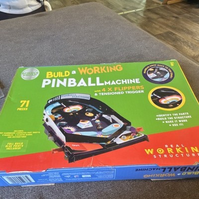 Science Squad Working Pinball Machine Model Kit, 71 Pieces, Unassembled, 8+