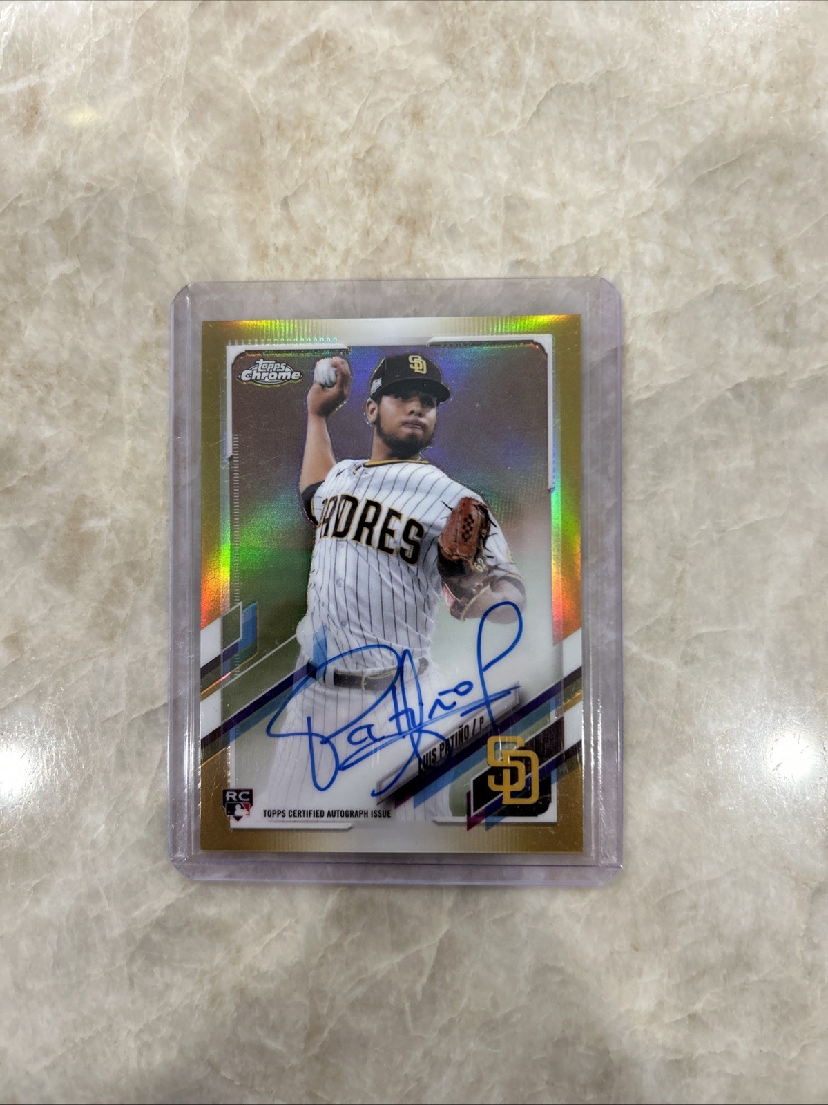 2021 TOPPS CHROME GOLD Refractor ON CARD AUTO SSP RC LUIS PATINO /50 #RA-LP SP