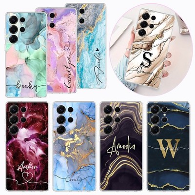 Personalised Phone Case For Samsung Galaxy S23 FE S24 S25 A16 Fancy Marble Cover