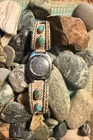 Vintage Manual Woman’s Timex Turquoise Bracelet Watch –  Southwestern Style RUNS