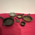 Wagner Ware Vintage Cast Iron Six-Piece Skillet, Griddle & Pot Set Double Handle