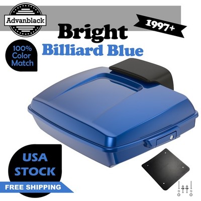 Bright Billiard Blue Razor Pack Trunk Luggage Pad For 97+ Harley