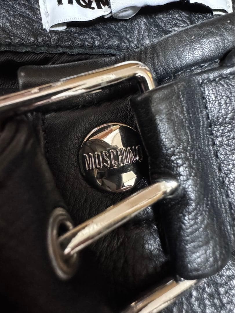 H&M x Moschino Leather Biker Pants Size 46 Rare Item image 7