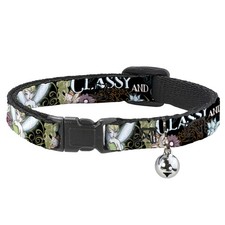 Cat Collar Breakaway with Bell Tinker Bell Floral Collage CLASSY AND SASSY NARRO