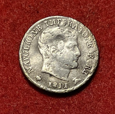 Kingdom of Napoleon 5 Soldi 1811 M Silver Coin C#5.1 T9520