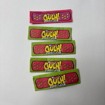 Vintage Ouch Bubble Gum Wrappers Lot of 5 Strawberry Watermelon 90s Nostalgia