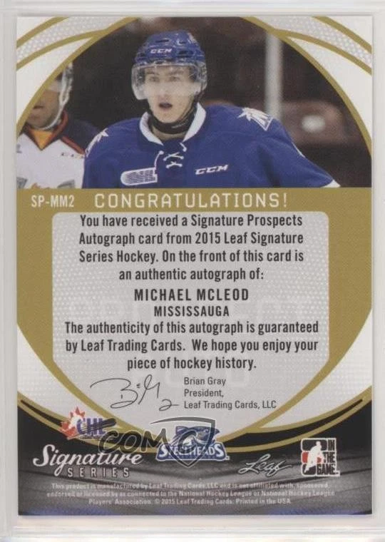 2015 Leaf Signature Series Prospect Bronze Michael McLeod #SP-MM2 Auto - Image 2 of 2