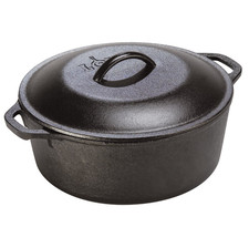 Lodge Cast Iron 5 Quart Seasoned Dutch Oven L...