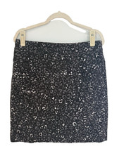 Talbots Monochromatic Leopard Print Corduroy A-Line Mini Skirt - Size 8