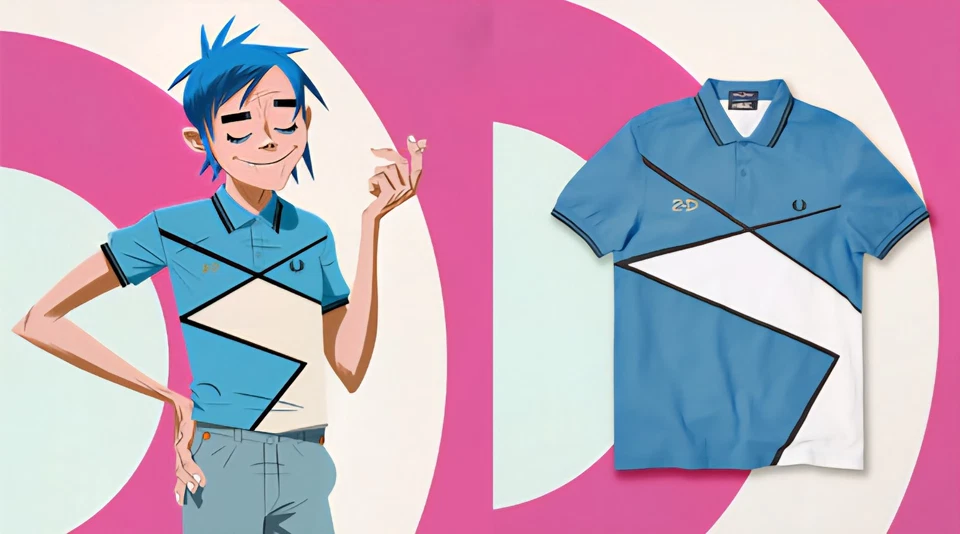 Polo Fred Perry x Gorillaz 2-D Exclusivité Online Collab 2021 Sold Out Taille L - Photo 3/4
