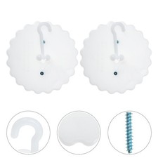 2 Sets Mosquito Net Support Hooks Ceiling Cup White PU Material Holder