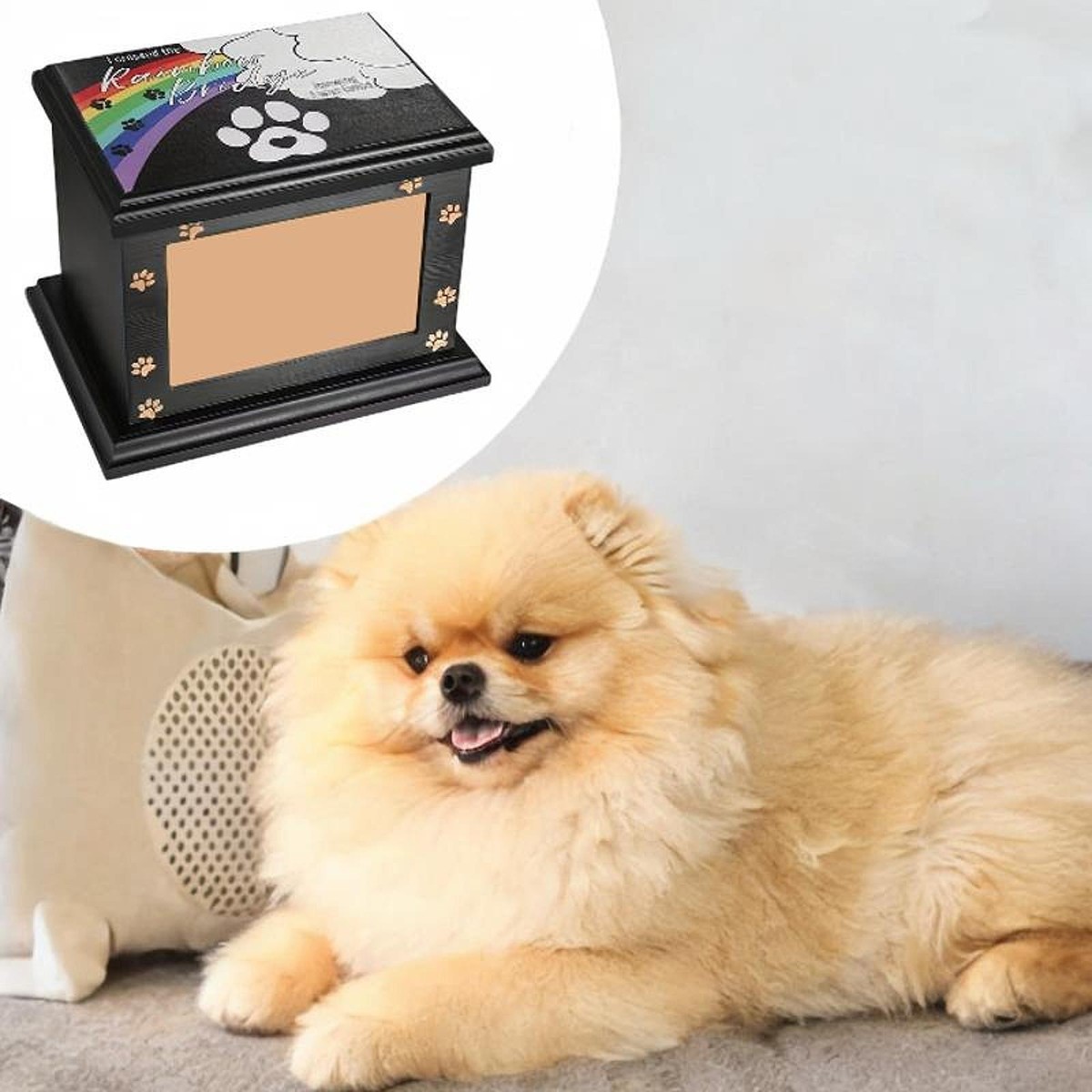 Cremation Urn for Dogs Wooden Memorial Gift Commemorative Dog Urn - Main Image