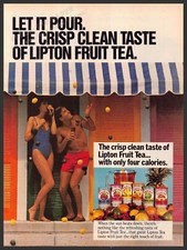 Lipton 1980s Magazine Print Advertisement 1987 Fruit Tea Couple Swim