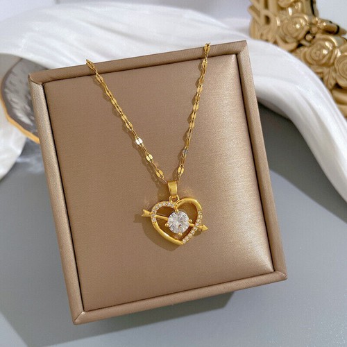 Luxury 18k Gold Women Cubic Zirconia Bird Swan Pendant Necklace Wedding Jewelry - Picture 24 of 39