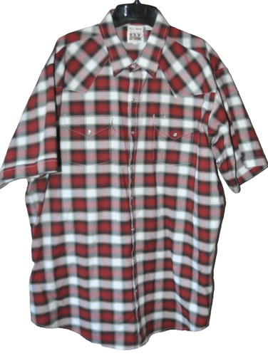 Ely Cattleman Western Camicia Uomo 2XLT XXLT Uomo Alto Rosso Plaid Cowboy Perla Snap - Foto 1 di 5