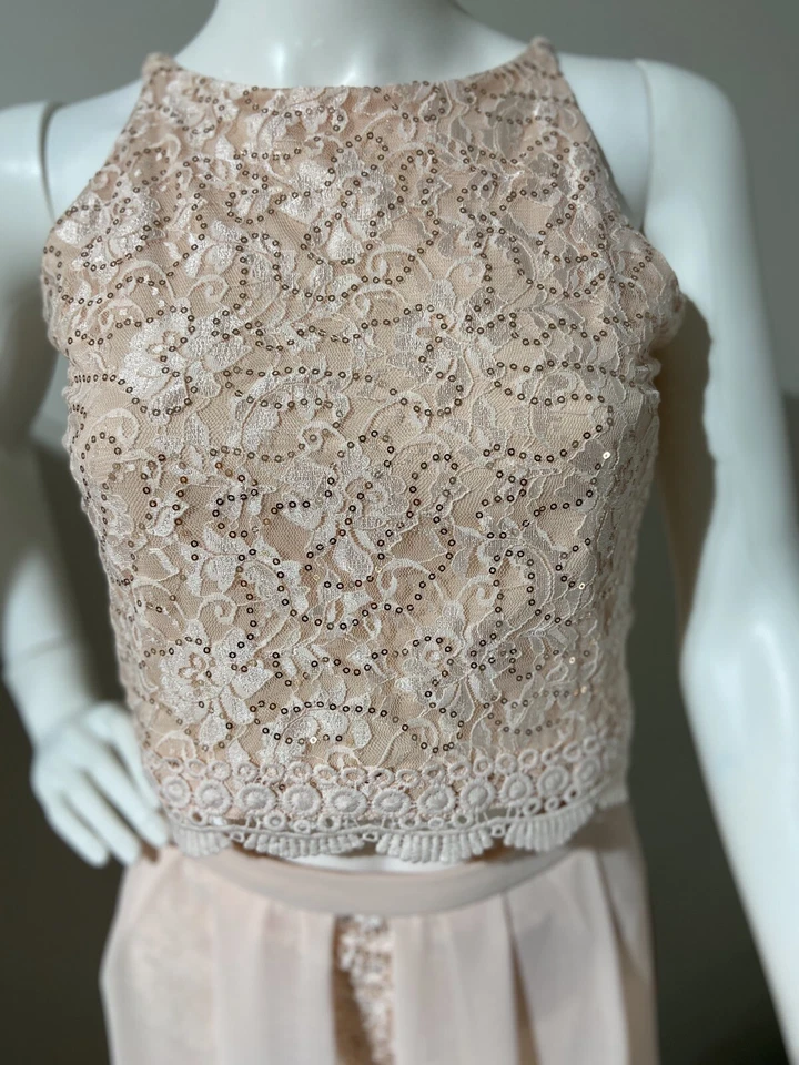 Amy Byer So 14 女孩亮片装饰高低连衣裙套装玫瑰 — 第 2/4 张图片