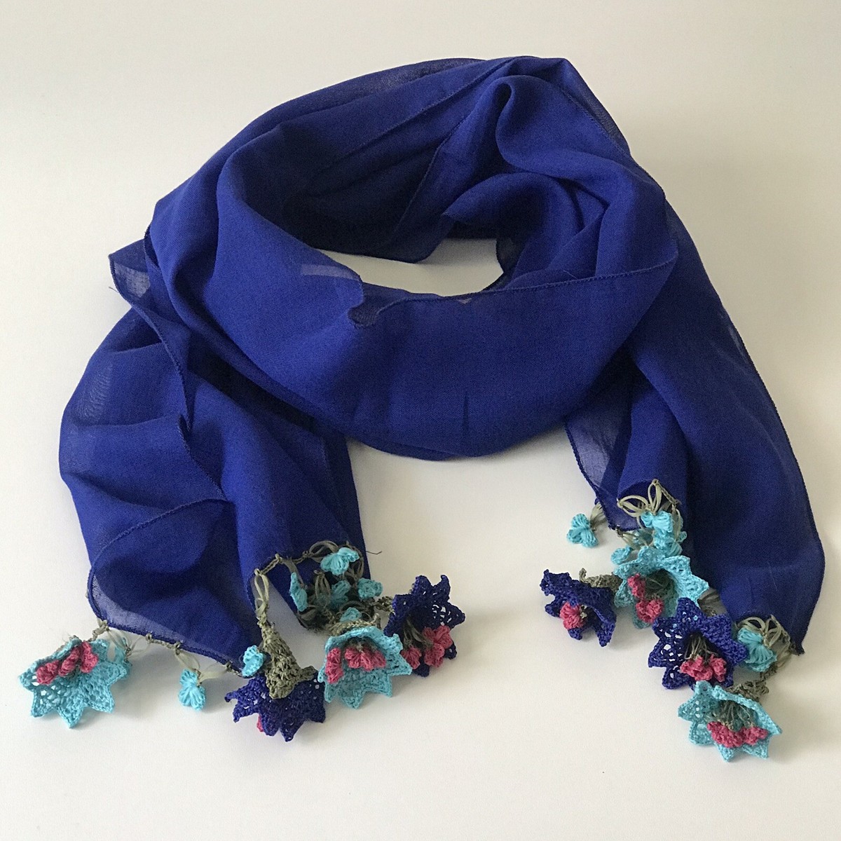 Cotton Crochet Scarf, Scarf For Moms, Lightweight Scarf, Infinity