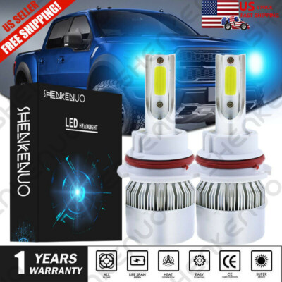 9007 HB5 LED Headlight Bulbs - 8000K Ice Blue, Low Beam Pair, 1-Year Warranty, Made In USA
