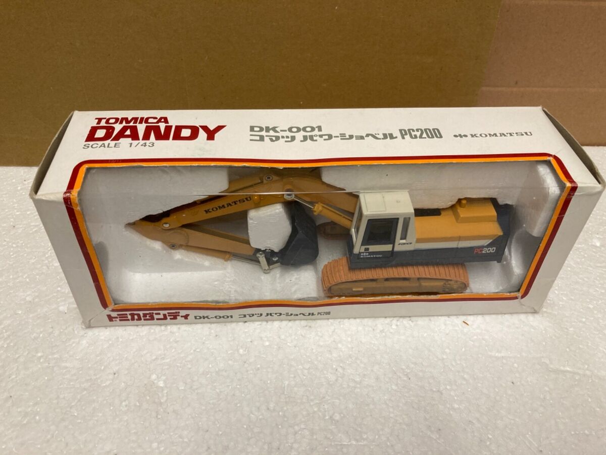 1/43 scale Tomica Dandy Komatsu pc200 excavator bagger 1st white