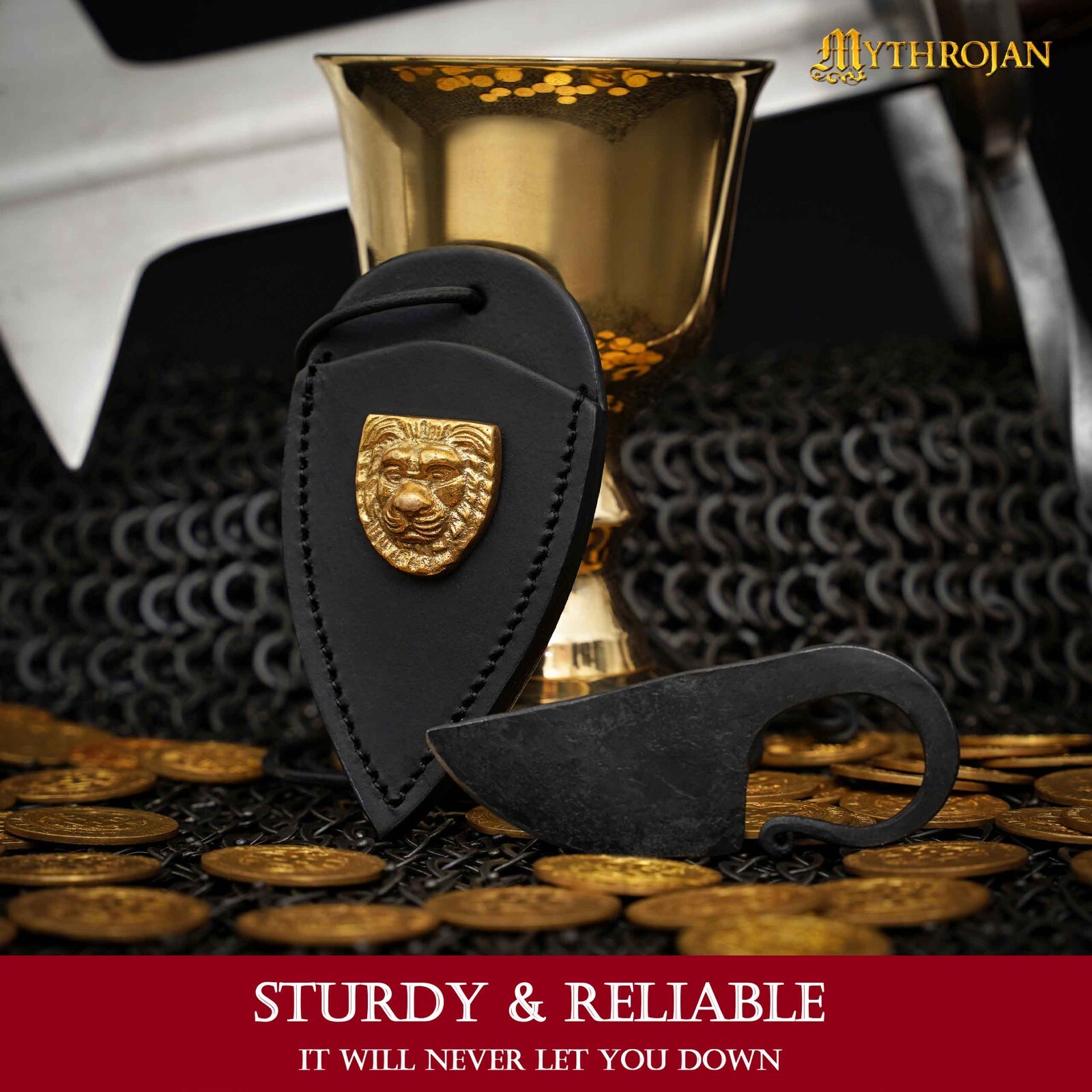 Hunting Pocket Knife Hand Forged Carbon Steel Blade with Green Leather Sheath