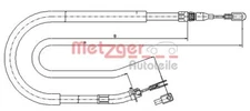 Metzger 10.9873 Cable, Parking Brake for Mercedes-Benz, VW