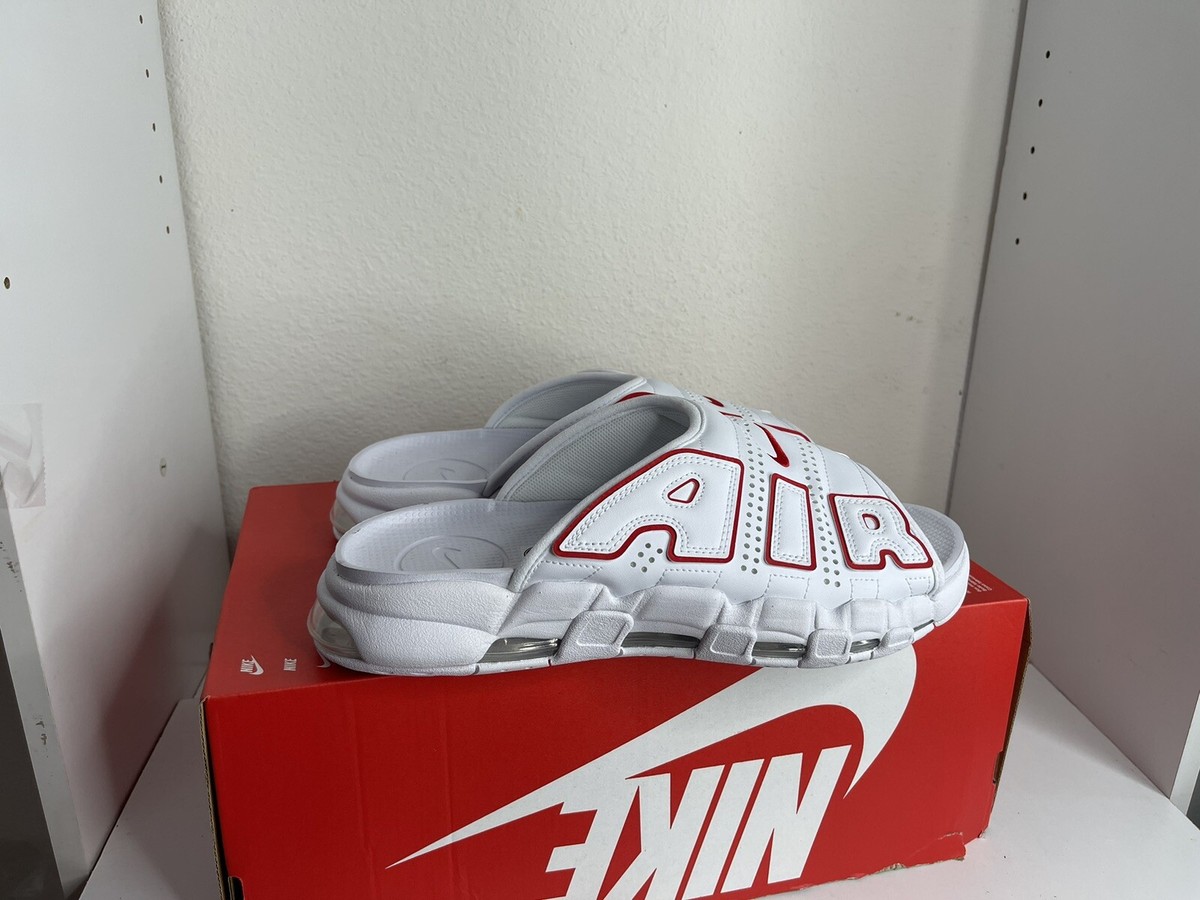 サンダル Nike Air More Uptempo Slides University Red FD9884-100 Nike Air More Uptempo Slides 