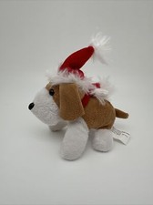 Mini Stuffed Animal Dog With Christmas Hat And Scarf- 6 In  P6