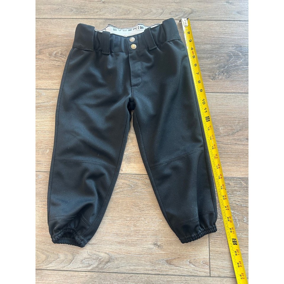 Evoshield Black Baseball Pants Size Youth Medium Elastic Wasit Button