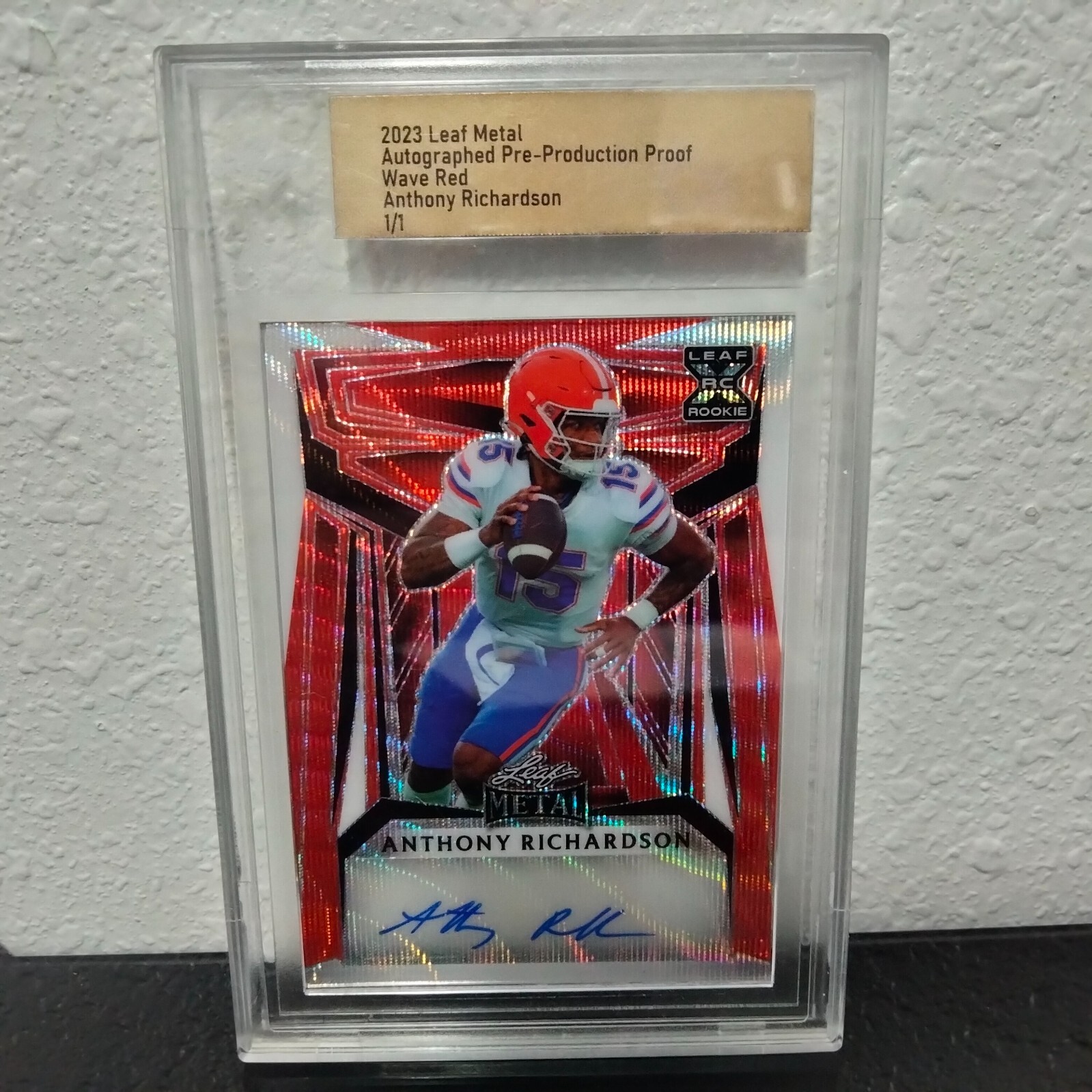 2023 LEAF METAL DRAFT RC ANTHONY RICHARDSON Auto 1/1 Red Wave Proof Colts QB