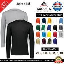 Augusta Sportswear 788 Adult Wicks Moisture Long Sleeve Tee Top Stylish T-Shirt