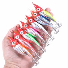7pcs/set 10cm*9g Luminous Shrimp Lure Squid Jig Fishing Hook Tackle Bait Octopus