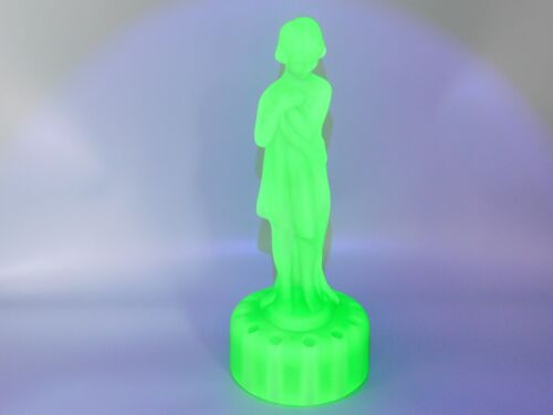 ART DECO UV GLASS CAMBRIDGE BLACK POPPY FIGURINE/FROG AND GLASS BOWL CENTREPIECE - Picture 2 of 12
