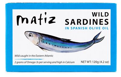 Matiz Sardines in Olive Oil 4.2 Ounce Can Pack of 5 Spanish Gourmet Wild Caug...