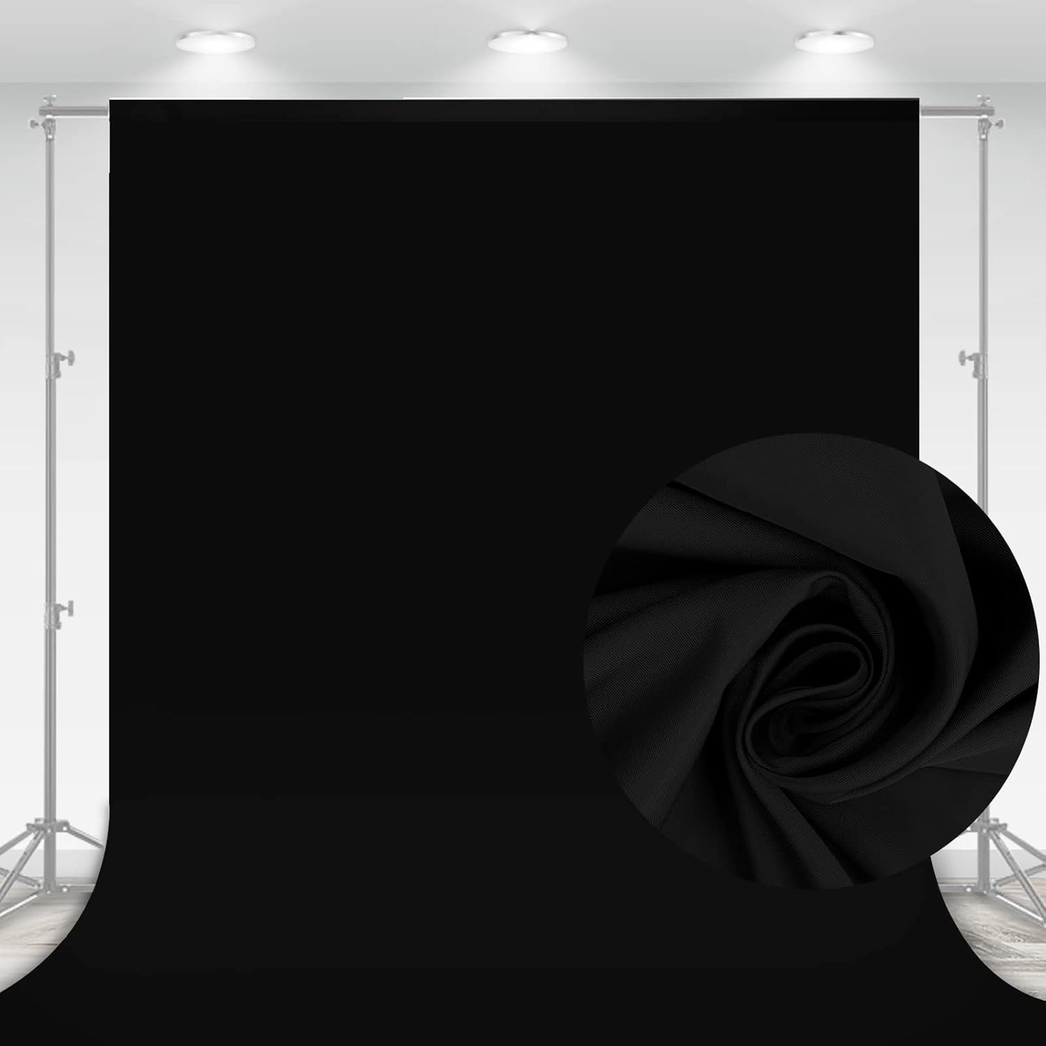 Aimosen 10 X 7 FT Black Backdrop Background for Photography, High Density Polyes