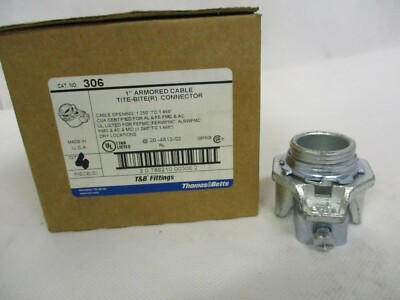 NEW BOX OF 4 THOMAS BETTS 306 1''ARMORED CABLE TITE-BITE CONNECTOR