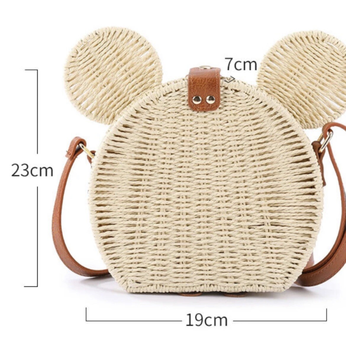 Disney Mickey Straw Bag Cartoon Cute Women's Handbag Rattan