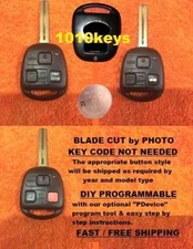 (BLADE CUT by PHOTO) 2 FOB REMOTE KEYS w/4D CHIP  DIY POSSIBLE for LEXUS