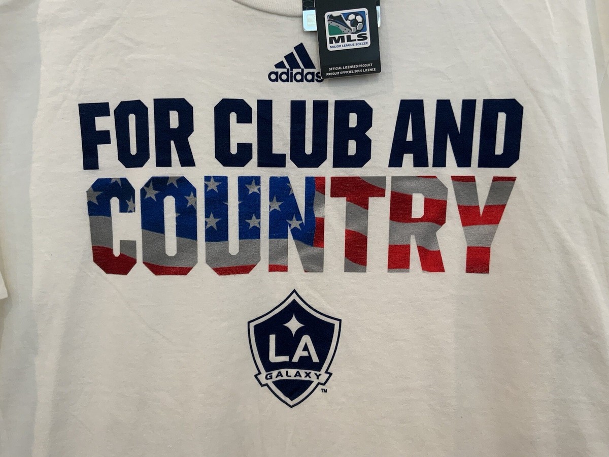 NWT LA Galaxy Adidas For Club and Country MLS Soccer 4th of July Shirt Size  L