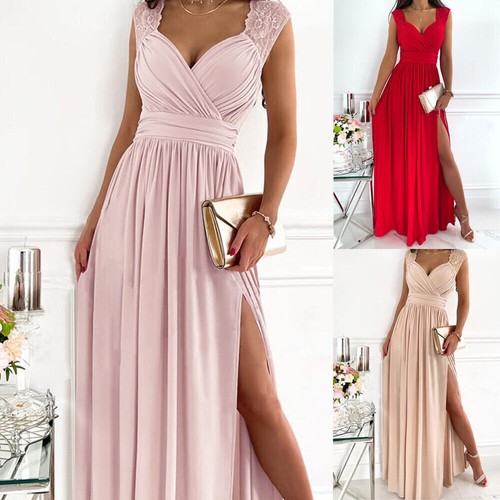 Formal Long Evening Dresses Ball Gown Party Prom Wedding Bridesmaid Dresses Lace - Picture 7 of 15