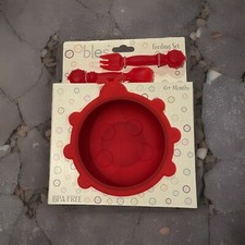 Red Oobles Baby Feeding Set Bowl and Spoon Silicone Elephant BPA FREE Brand NEW