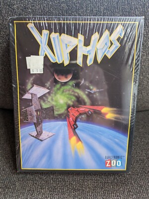 Xiphos 1990 Floppy Disc MS DOS Big Box IBM Electronic Zoo New Sealed Video Game